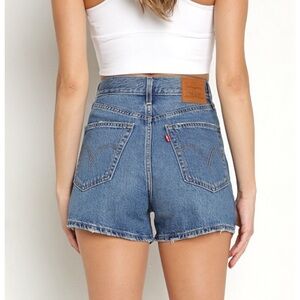 Levi's Women's High Loose Denim Shorts Blue Size 29 Cut-Off Relaxed Fit